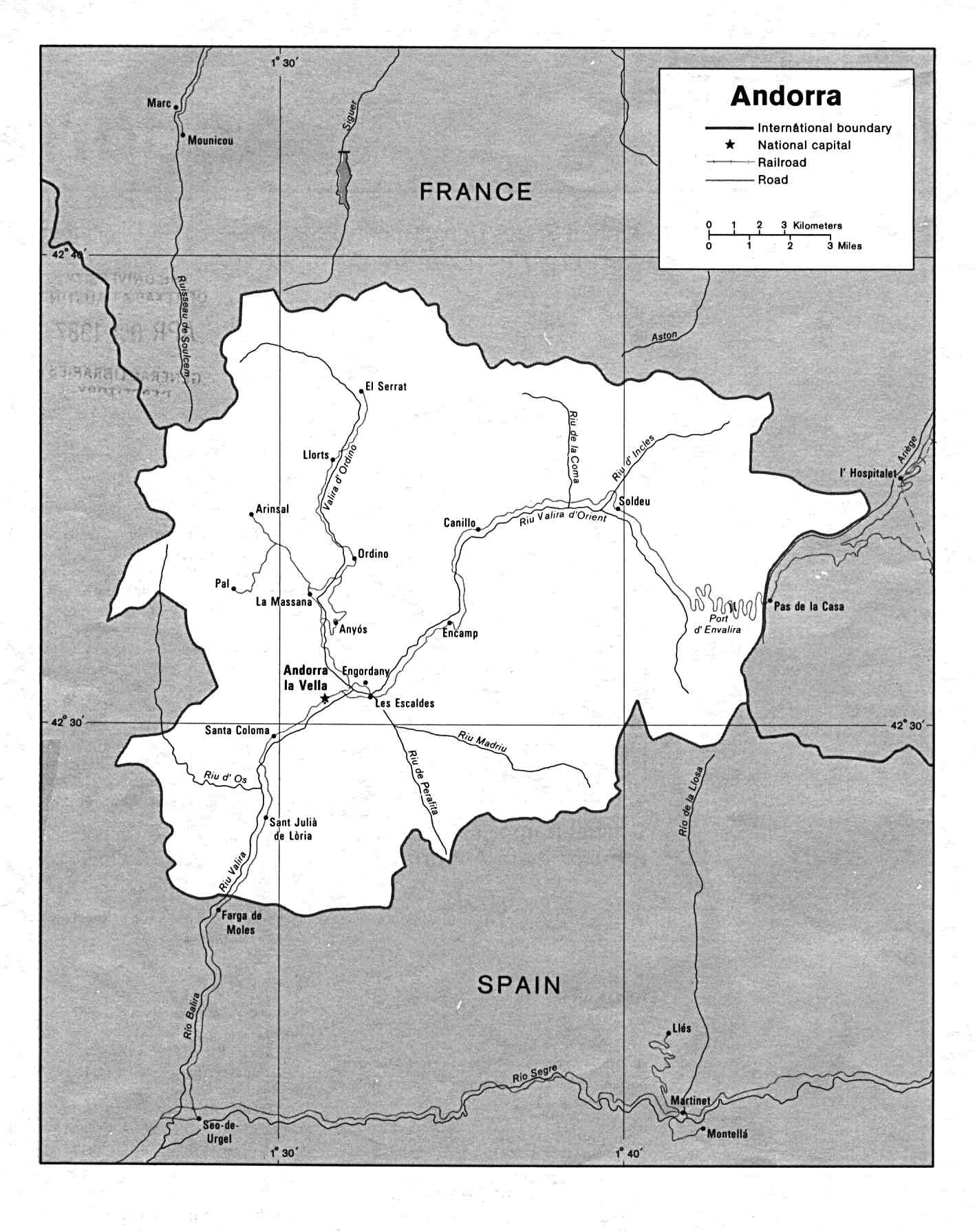 Карта Андорры