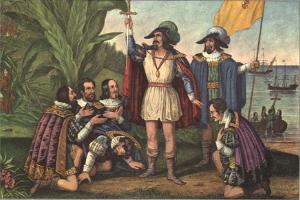 Высадка Колумба 11 октября 1492 года. Натаниель Куррье и Джем Ивс