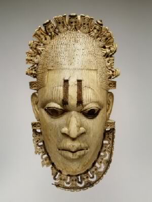 Маска, 16 в., слоновая кость, железо, медь. Бенин, Нигерия