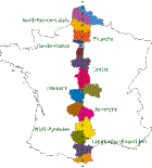 Карта Франции с маршрутом пикника