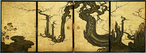 Старая слива, период Эдо (1615–1868), ок.1645, Япония. Предполагаемый автор Кано Сансецу (1589-1651)
