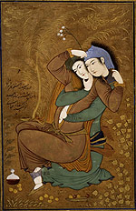 Реза Аббаси 'Любовники', 1630, Иран